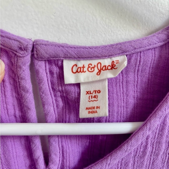 Cat & Jack Kids Purple Crinkle Gauze Dress - Picture 2 of 4